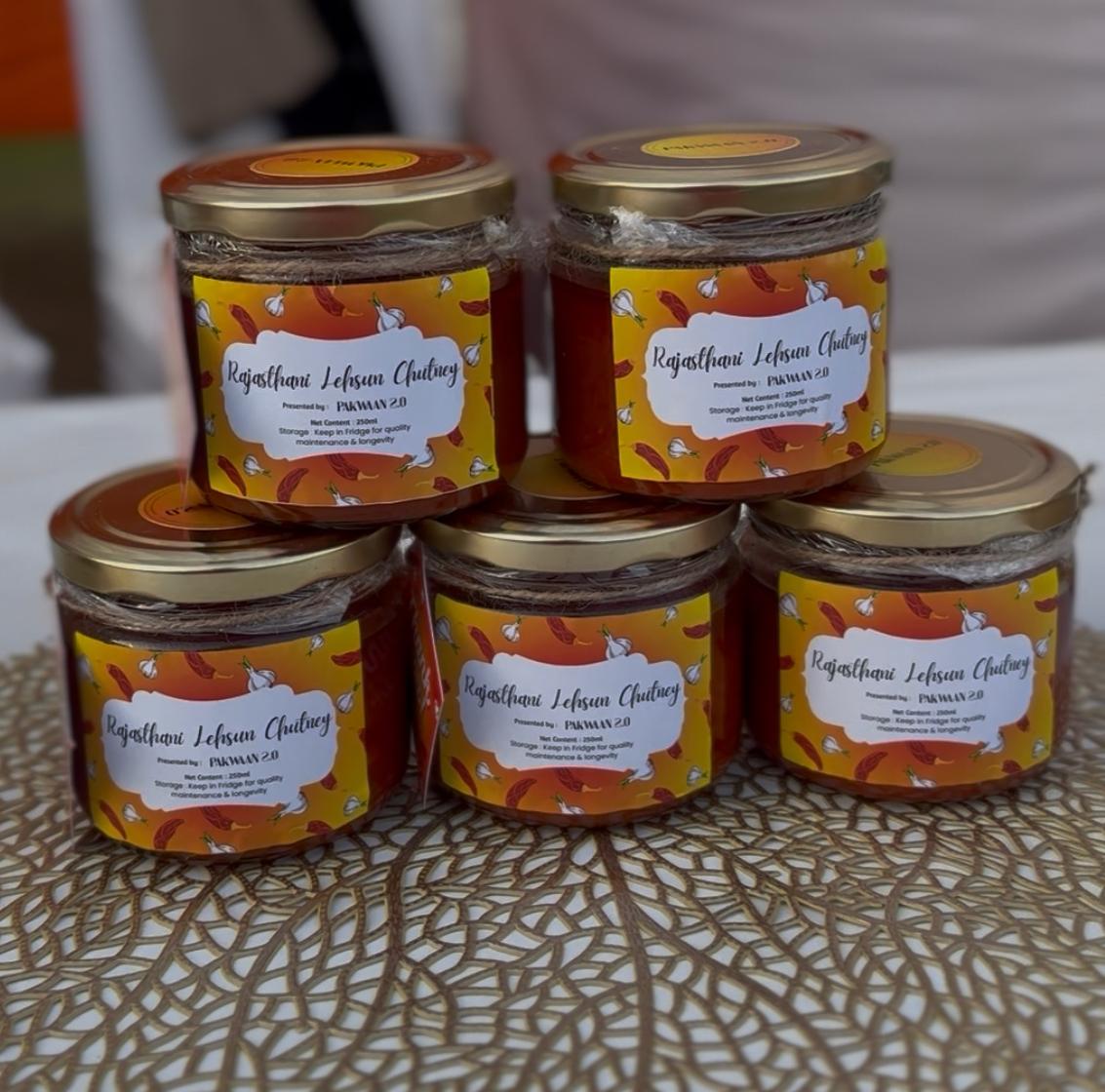 Rajasthani Lehsun Chutney - stacked jars, small batch